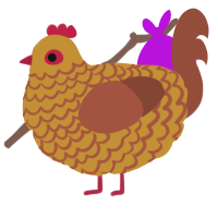 A gold and russet chicken with a lace pattern