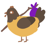 A honey and bark chicken with a head pattern