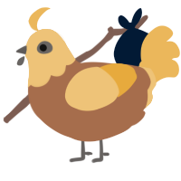 A brown and honey chicken with a head pattern