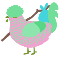 A pink and spring chicken with a lace pattern