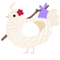 A cream chicken with a lace pattern
