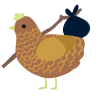 Spud, a brown and gold chicken with a lace pattern