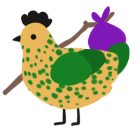 A honey and leaf chicken with a speckle pattern