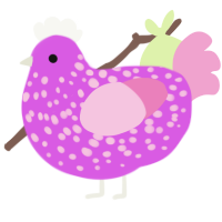 Poink, a orchid and pink chicken with a speckle pattern
