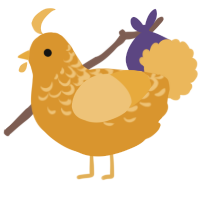 A orange and honey chicken with a half-lace pattern
