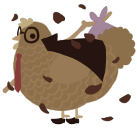A bark chicken with a lace pattern