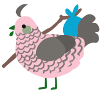 A rose and grey chicken with a lace pattern