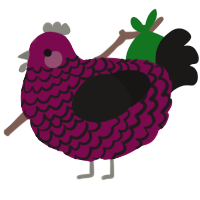 A wine and sable chicken with a lace pattern