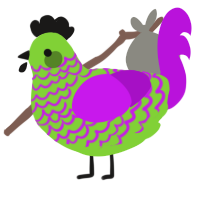 A grass and amethyst chicken with a lace pattern