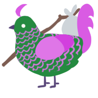 (unnamed), a viridian and orchid chicken with a lace pattern