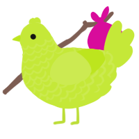 A lime chicken with a lace pattern