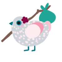 A mist and rose chicken with a speckle pattern