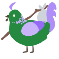 (unnamed), a viridian and lilac chicken with a neck-speckle pattern
