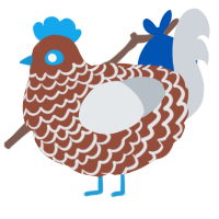A russet and mist chicken with a lace pattern