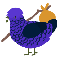 A indigo and tumblr chicken with a lace pattern