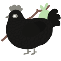 A sable and black chicken with a lace pattern