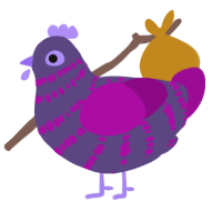 A overcast and plum chicken with a bar pattern