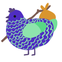 A indigo and spring chicken with a lace pattern