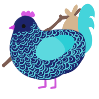 Deep Sea, a navy and aqua chicken with a double-lace pattern