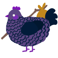 A overcast and tumblr chicken with a lace pattern
