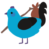 A cerulean and sable chicken