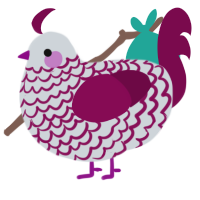 A mist and wine chicken with a lace pattern