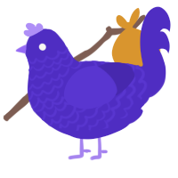 A indigo chicken with a lace pattern