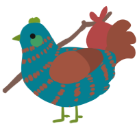 A sea and russet chicken with a bar pattern