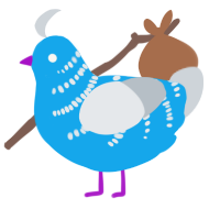 A sky and mist chicken with a half-bar pattern