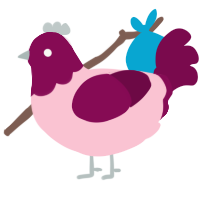 Nerds Gummy Cluster, a rose and wine chicken with a head pattern