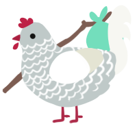 A silver and white chicken with a lace pattern