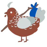 A russet and silver chicken with a half-lace pattern
