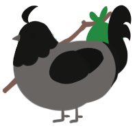 A grey and black chicken with a head pattern
