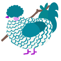 A white and sea chicken with a lace pattern