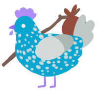 A cerulean and silver chicken with a speckle pattern