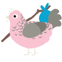 A rose and ash chicken with a half-lace pattern