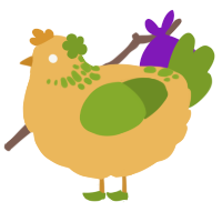 A honey and chartreuse chicken with a neck-speckle pattern