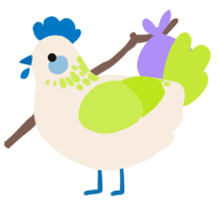 A cream and lime chicken with a neck-speckle pattern