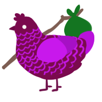 A wine and amethyst chicken with a lace pattern