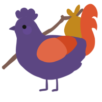 A overcast and vermilion chicken