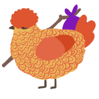 A honey and vermilion chicken with a double-lace pattern