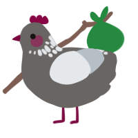 gently pats, a grey and mist chicken with a neck-speckle pattern