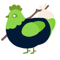 A tumblr and grass chicken with a head pattern