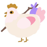 A cream and rose chicken with a head pattern