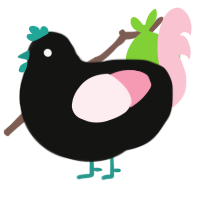 A black and rose chicken
