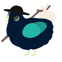A tumblr and turquoise chicken