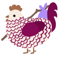 A cream and wine chicken with a lace pattern