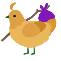 A honey and orange chicken with a head pattern