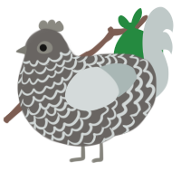 A grey and silver chicken with a lace pattern