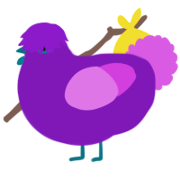 A violet and orchid chicken